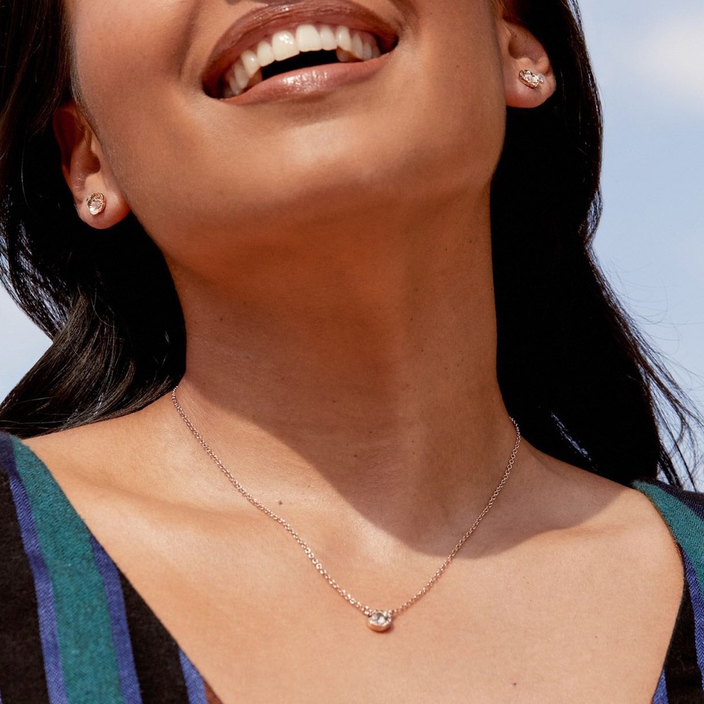 Coach Open Circle Necklace and Tea Rose Earrings Set - Picture 2 of 3